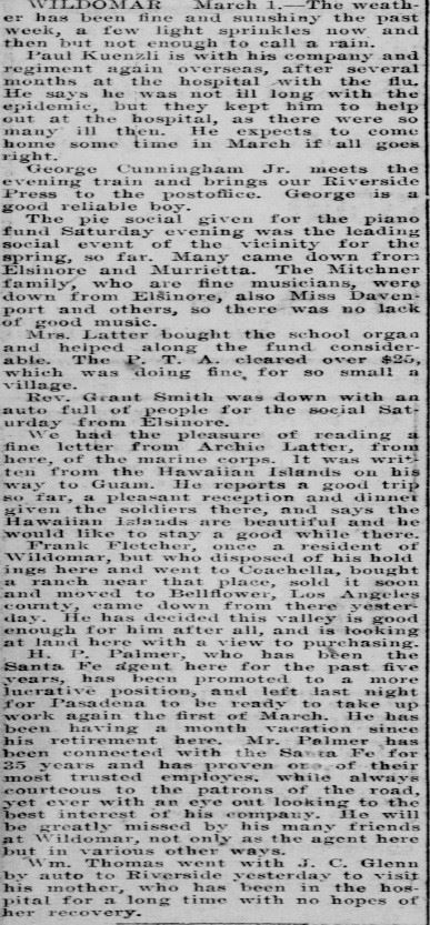 Article from March 1, 1919