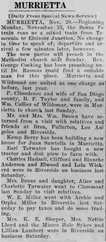 Article from November 20, 1920