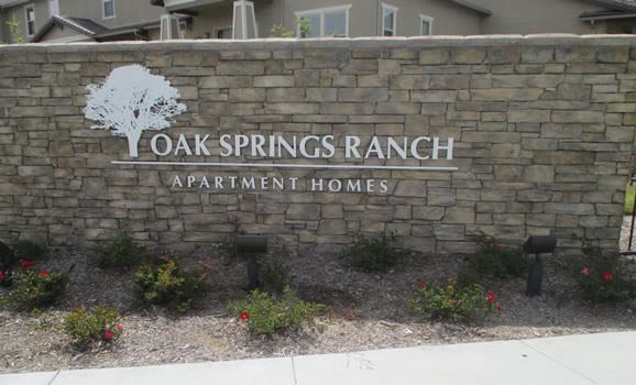 Oak Springs Ranch Apartment Homes Sign